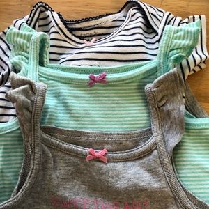 3 pieces girls onesies  100% cotton  summer bundle